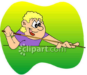 Boy Shooting Pool   Royalty Free Clipart Picture