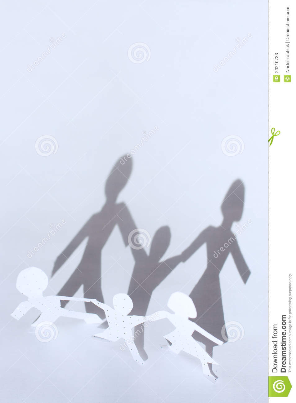 Chain  Man Woman And Baby And Shadows From Them  Family Concept