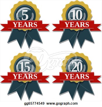 Clip Art   Anniversary Seal 5 10 15 20 Years  Stock Illustration