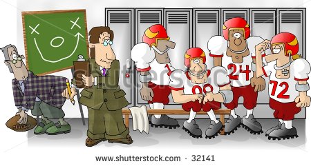 Clipart Illustration Of A Football Team In A Locker Room   Stock Photo