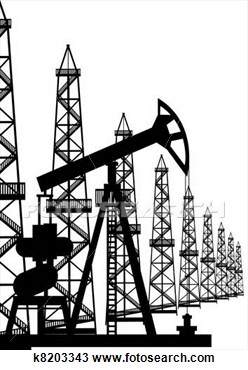 Clipart Of Oil Pump And Oil Rigs K8203343   Search Clip Art    