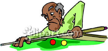 Clipart Picture Of An Old African American Man Shooting Pool