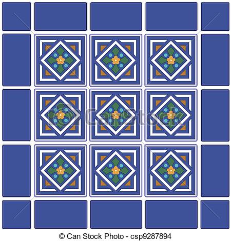 Eps Vector Of Seamless Tiles Mexican Ceramic   Traditional Mexican