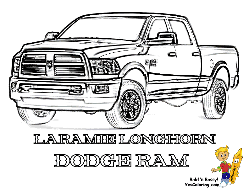 Free Coloring Page Of Truck Dodge Ram