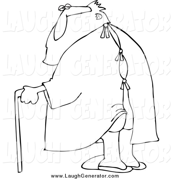 Humorous Clip Art Of A Black And White Santa In Hospital Gown With