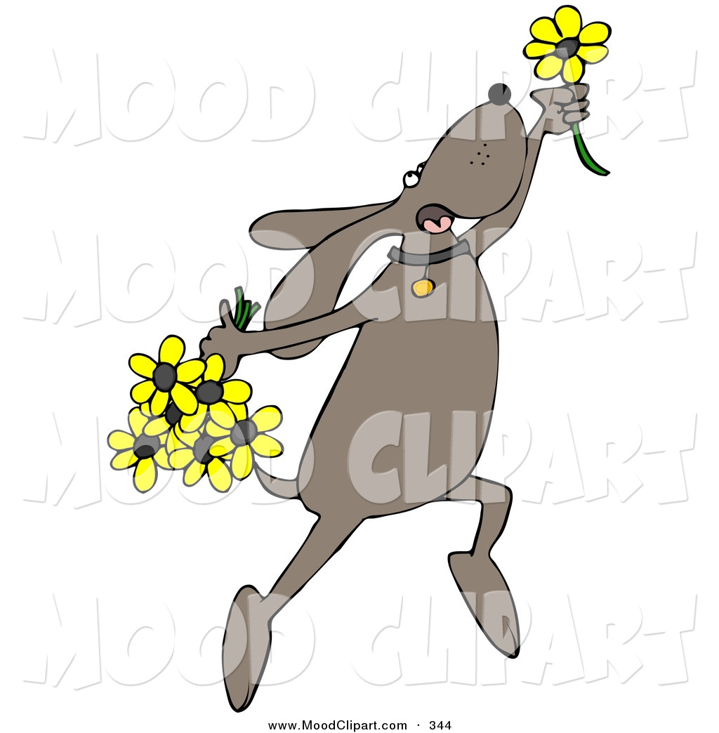 Larger Preview  Mood Clip Art Of A Happy Brown Dog Leaping With Yellow