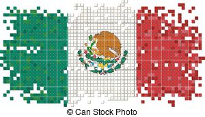 Mexican Grunge Tile Flag Vector Illustration Eps 8