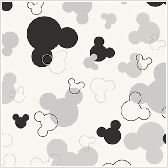 Mickey Mouse Heads White And Black Wallpaper   Wall Sticker Outlet