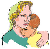 Mother And Son Illustration