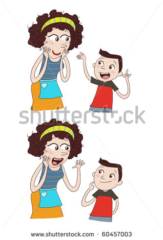 Mother And Son Talking Listening    Stock Illustrations  60457003