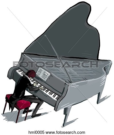 Of A Person Playing A Grand Piano Hml0005   Search Clipart    