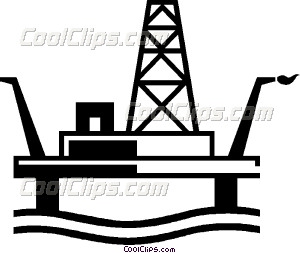 Offshore Drilling Platform Vector Clip Art