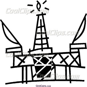 Offshore Drilling Platform Vector Clip Art
