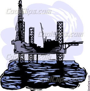 Oil Drilling Platform Vector Clip Art