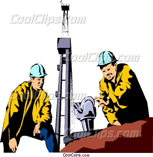 Oil Rig Workers Vector Clip Art