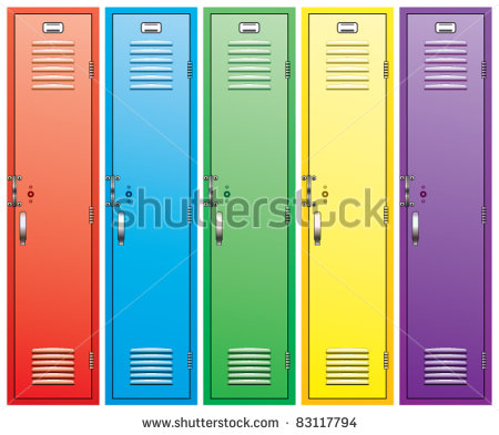 Organized Locker Clipart Vector Set Of Colorful School Lockers   Stock