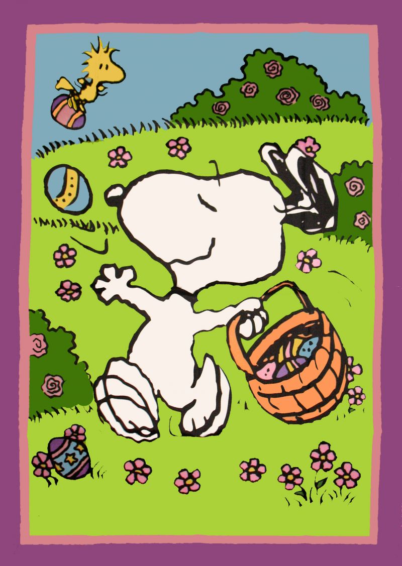 Peanuts Gang Easter Flag