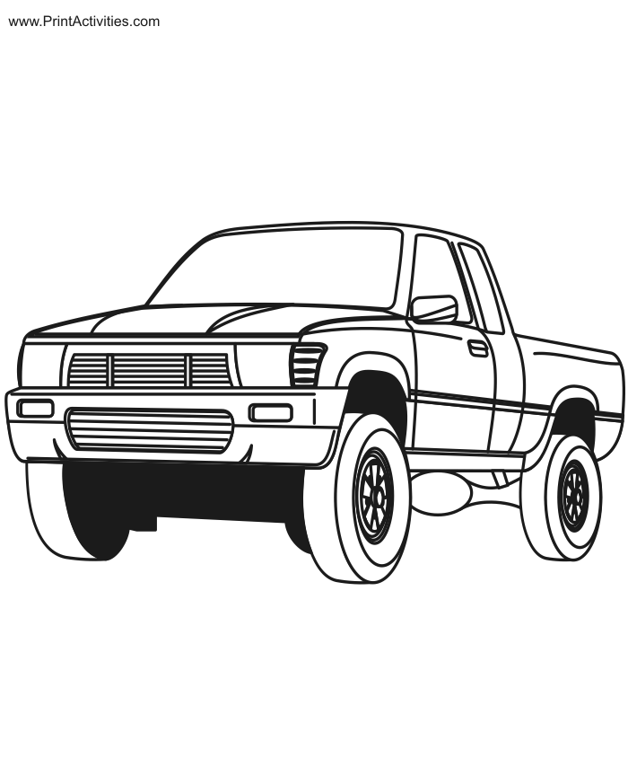 Pickup Truck Coloring Page   Free Coloring Sheet