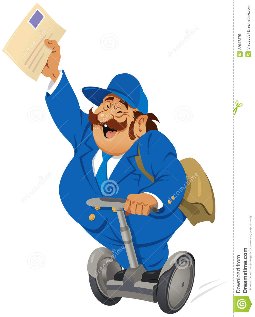 Postman On The Segway Royalty Free Stock Photo   Image  22647375