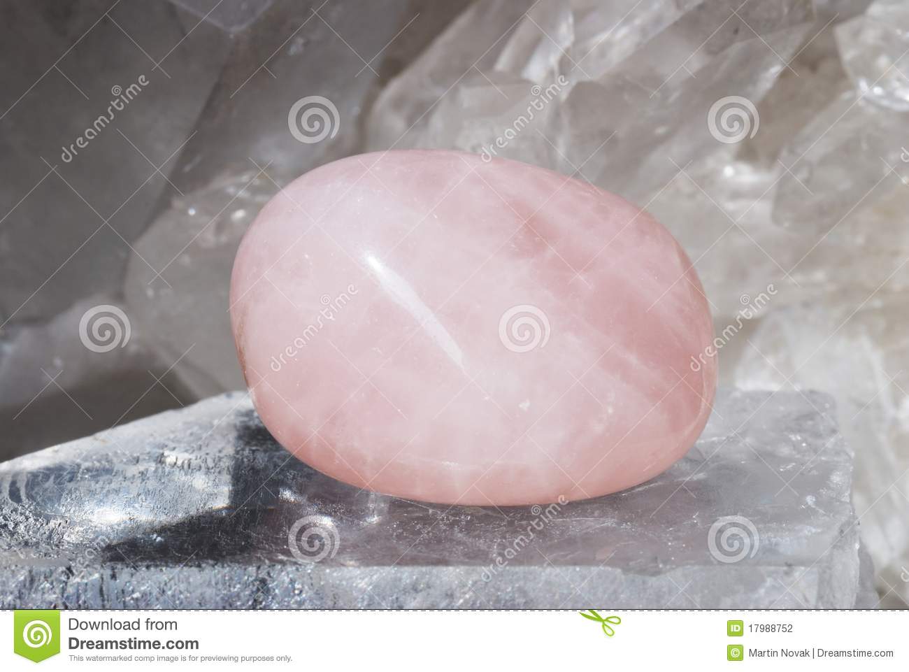 Rose Quartz Gem Energized On Druze Of Quartz Crystals  This Gem Is