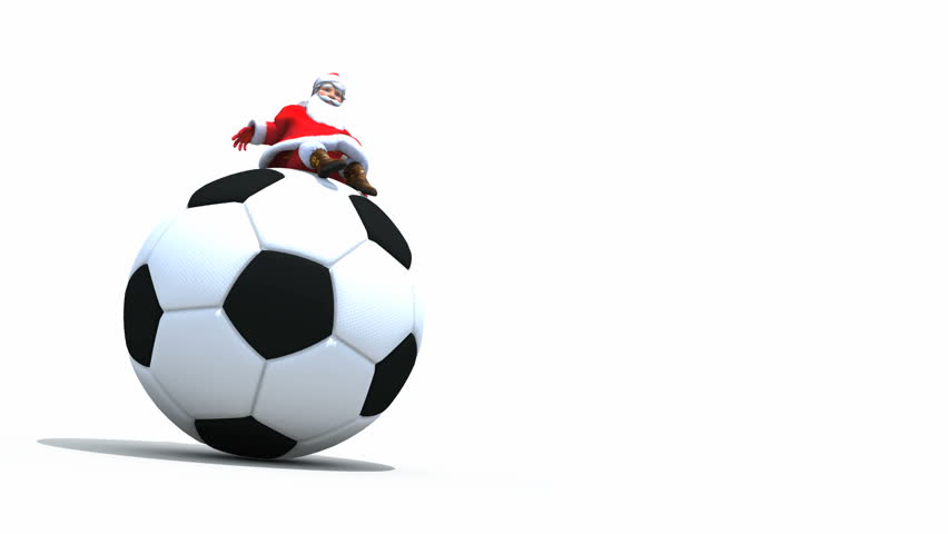 Santa Sits On A Football Soccer Ball  Ambient Movement Loopable  Comes    
