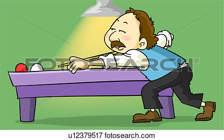 Stock Illustration Of Man Shooting Pool U12379517   Search Eps Clipart