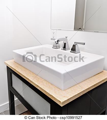 Stock Photo Of Bathroom Sink   Closeup Interior Of Bathroom Vanity And