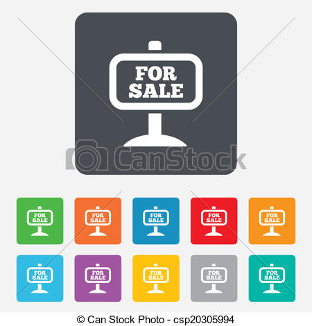 Vector   For Sale Sign Icon  Real Estate Selling    Stock Illustration