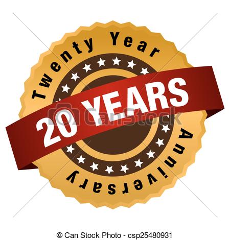 Vectors Of 20 Year Anniversary Label   An Image Of A Twenty Year