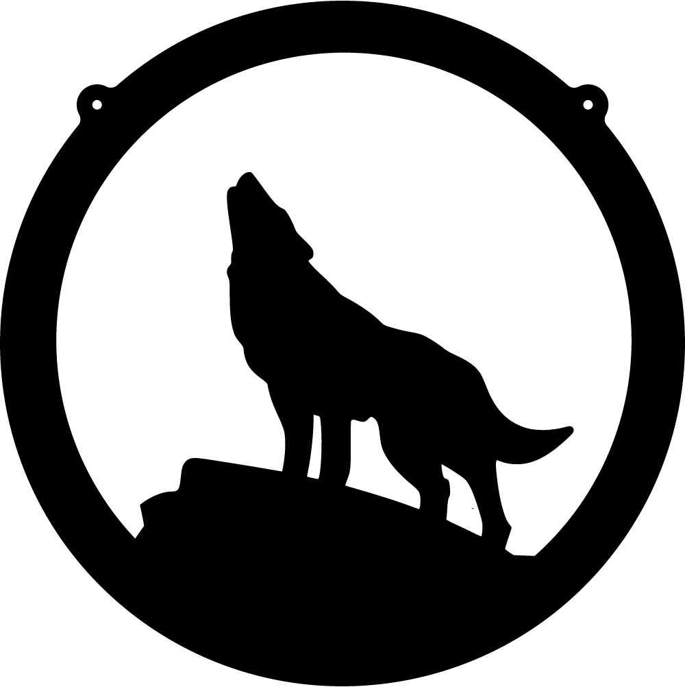 Wolf Howling Circle Decal 3
