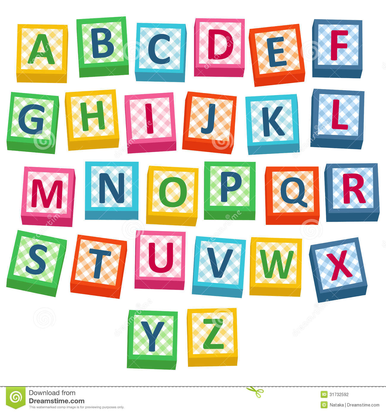 Alphabet Block Letters Clip Art Vector Baby Blocks