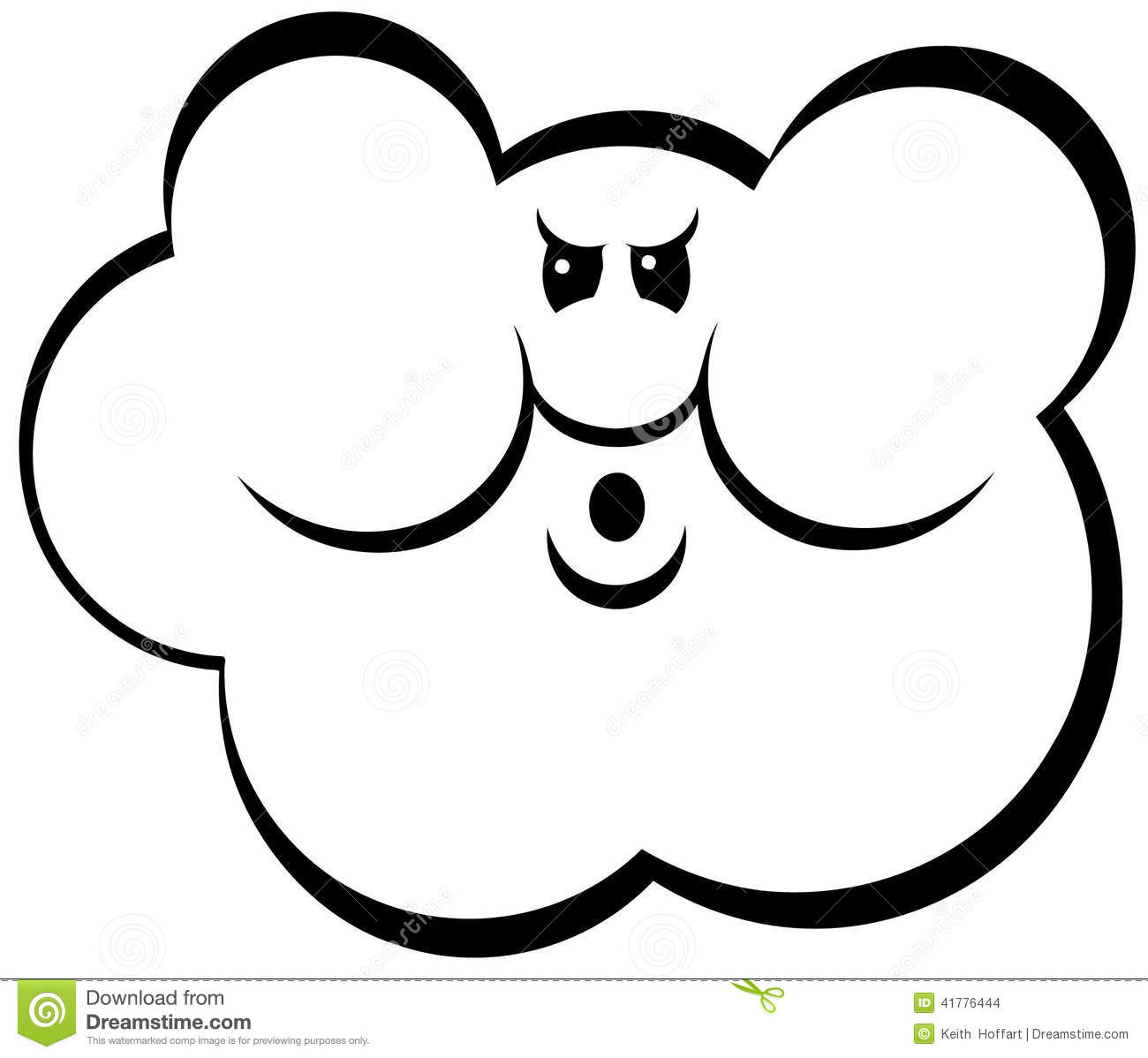 Angry Cloud Cartoon Vector Clipart Created In Adobe Illustrator In Eps