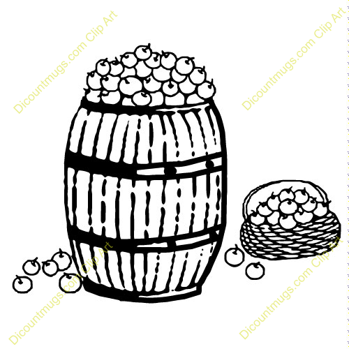Clipart 10256 Basket Barrel Of Apples   Basket Barrel Of Apples Mugs
