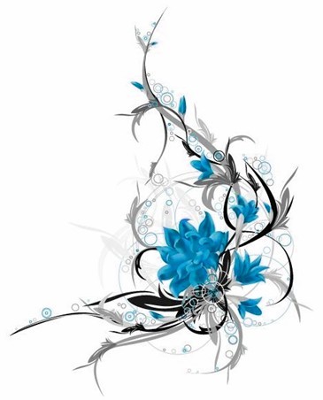Clipart   Flowers   Blue Flower Design
