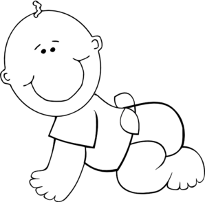 Crawling Baby Boy Outline Clip Art At Clker Com   Vector Clip Art
