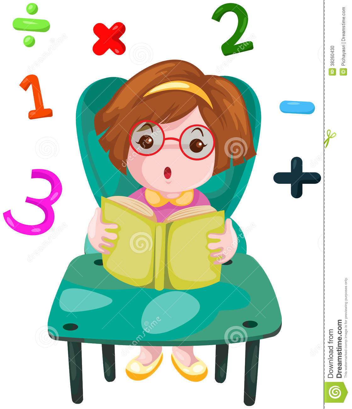 Cute Girl Studying Mathematics Stock Photo   Image  38260430