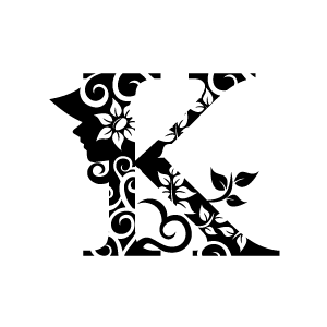 Flower Clipart   Black Alphabet K With White Background   Download