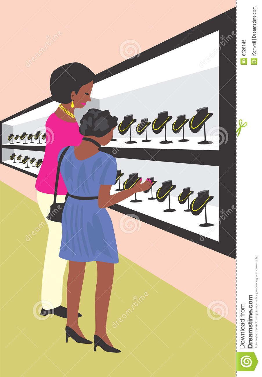 Jewelry Store Clipart Two Women In Jewelry Store