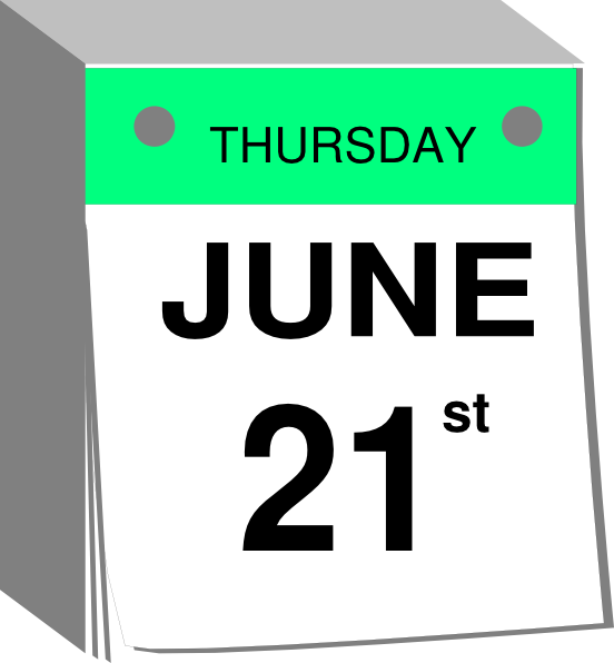 June 21 Calendar Clip Art At Clker Com   Vector Clip Art Online