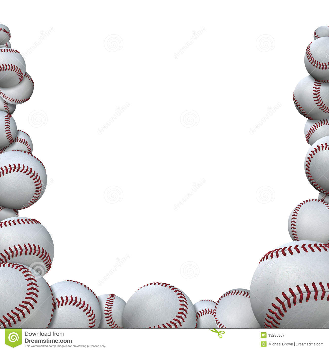 Many Baseballs Form Baseball Season Sports Border Royalty Free Stock