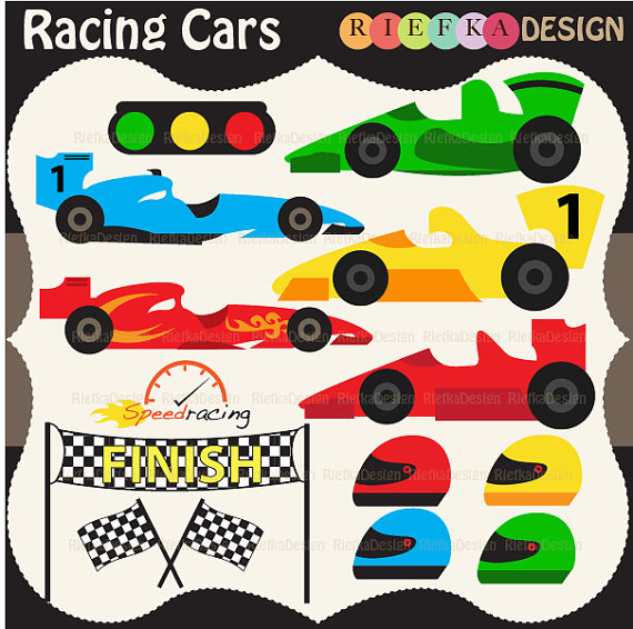 Racing Cars Clipart Set By Riefka On Etsy