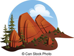 Red Sandstone Outcropping   Illustration Of A Sandstone