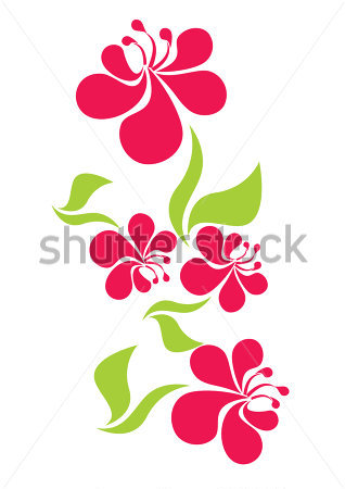 Abstractos Flores Tropicales Rojos Vector Hibiscus Ornamento Im Genes