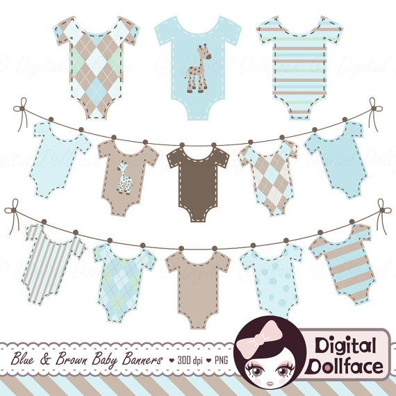 Baby Clothes Banner Clipart Baby Boy Clip Art Bunting Graphic Images