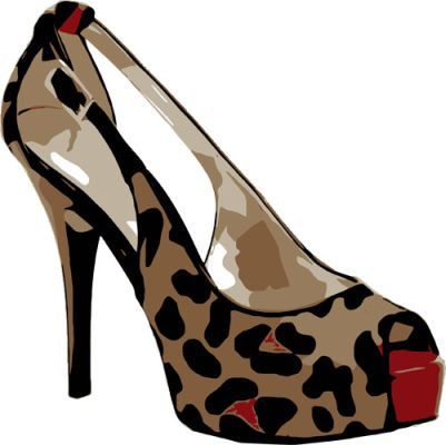 Boutique High Heels Clip Arts   Leopard High Heel Womans Shoe Clip Art