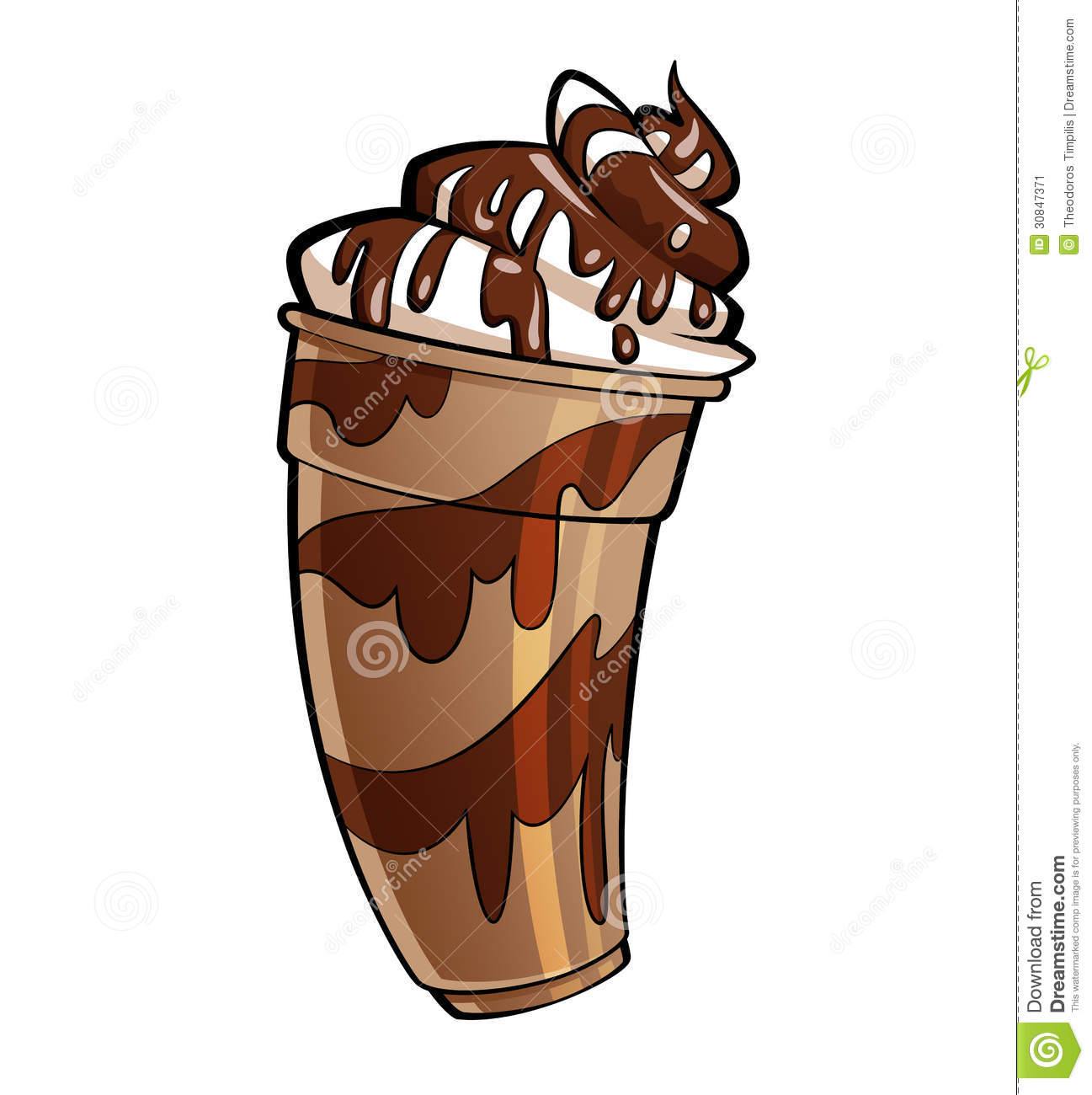 Chocolate Milk Shake Clip Art Glossy Chocolate Milkshake