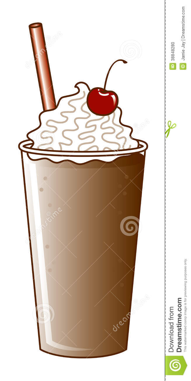 Chocolate Milkshake With Straw Stock Illustration   Image  38848280