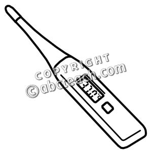 Clip Art  Medicine   Medical Technology  Thermometer  Digital Oral B W