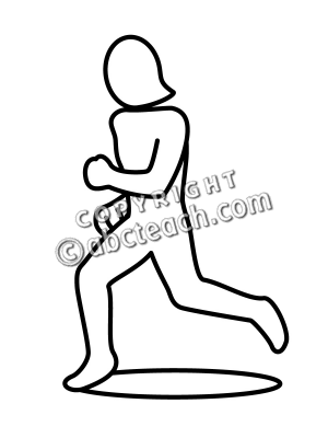 Clip Art  Simple Exercise  Running B W   Preview 1