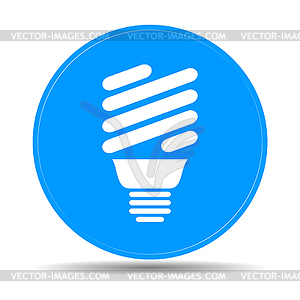 Energy Saving Fluorescent Light Bulb Icon   Vector Clipart